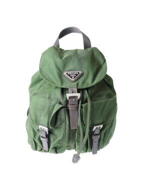 Prada | Bags | Prada Renylon Khaki Synthetic Backpack Bag  display picture 1